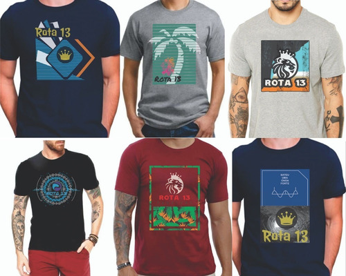 Imagem 2 de 10 de Kit 3 Camiseta Camisa Blusa Masculina Estampada Top Atacado