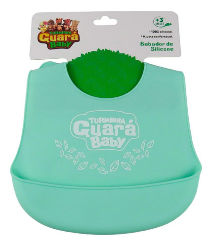 Babador De Silicone Infantil Verde - Turminha Guará