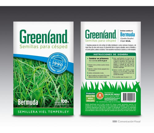 Sementes de capim Bermuda 100 Gr Groenlândia