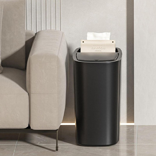 Baño De Basura, Compacto Rectangular De 12 Litros, Negro