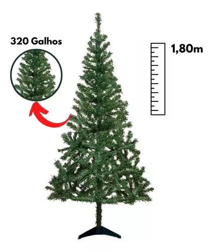 Árvore De Natal Pinheiro Tradicional 1,80m 320 Galhos - Escorrega o Preço