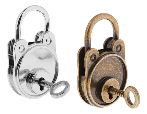 2 Piezas De Candados S De Mini Cerradura De Llave Bronce +