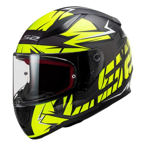 Casco Integral Moto Ls2 Ff 353 Rapid Cromo Negro Amarillo Um