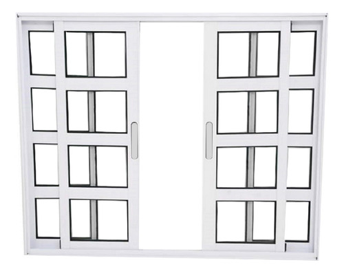 Janela Aluminio Branco 4f Vitro Travessa 120 X 200 L25 S/g