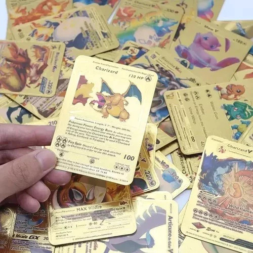 Kit Cartas Pokémon Pack Preta, Prata E Dourada 165 Unidades Pack Cartas Pokémon Prata Preto Dourado Inglês