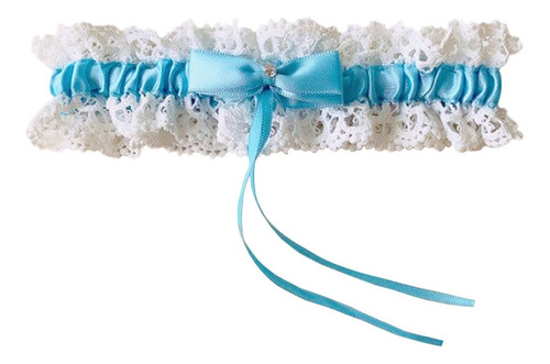 Liguero Azul Ajustable Novia Boda Encaje Para Mujer