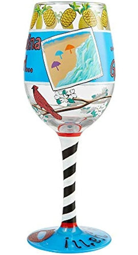 Copa De Vino Enesco Lolita Carolina Girl, 15 Oz, Multicolor