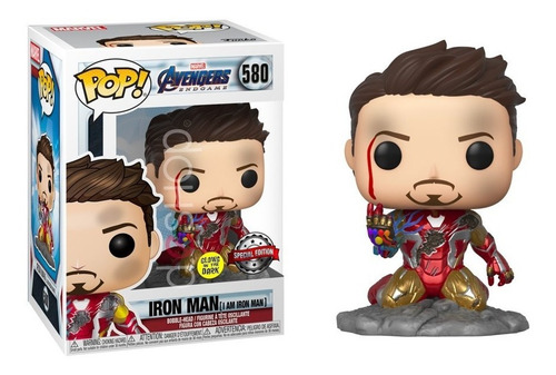 Iron Man Con Nano Guante Funko Pop Brilla En La Oscuridad