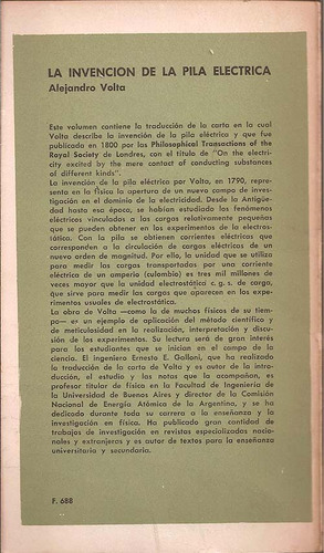 La Invención De La Pila Eléctrica - Volta, Alejandro