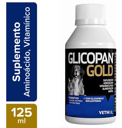 Imagem 1 de 3 de Glicopan Gold 125ml Vetnil Vitamina Cachorros Cães Gatos