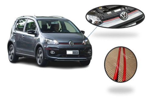 Imagem 1 de 6 de Friso Vermelho Up Tsi Gti Mpi Moldável Fácil Aplicaçã Grade