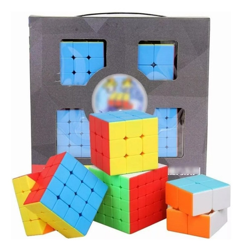 Pack 4 Cubos Tipo 2x2, 3x3, 4x4, 5x5, Cubos Rubik 