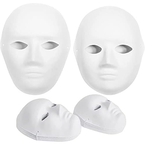 14 Pack Paper Mache Masks - 2 Sizes For Artistic Projec...