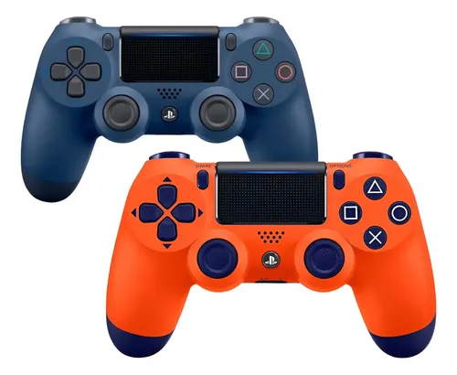 02 Controles Coloridos Sem Fio Compátivel Com Ps4 Tv Pc Cor