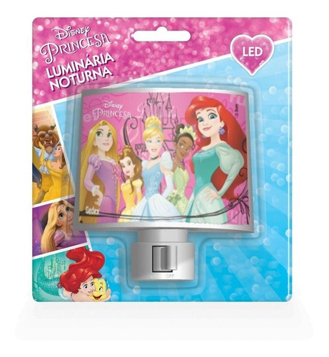 Abajur Luminária De Tomada Bivolt Led Princesas Disney Gedex