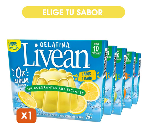 Gelatina Livean 0% Azucar 20g -  Elige Tu Sabor