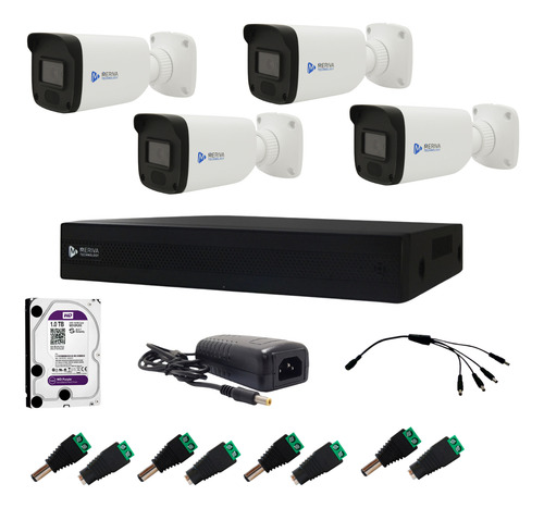 Kit 4 Camaras 2mp Metalicas Dvr 4 Canales 5mp Dd 1 Tb