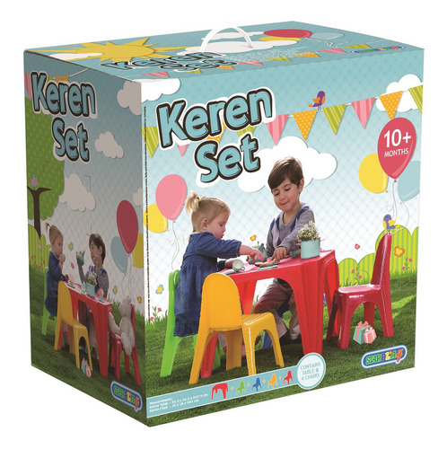 Conjunto de mesa e 4 cadeiras STARPLAY Starplay para crianças, cor multicolor