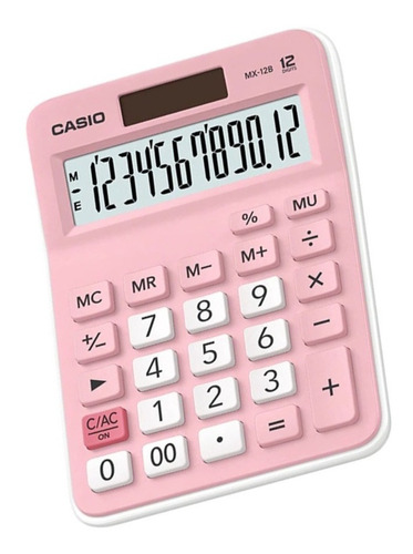 Calculadora 12 Dígitos Casio Rosada