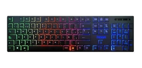 Teclado Gamer Retroiluminado Pc Usb Luces Leds Noga Nkb-500