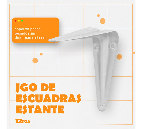 Jgo De Escuadras Estante 4 PLG X 5 PLG 12 Pza Truper Blanca