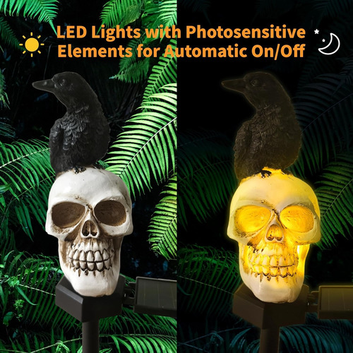 Lampara Solar Dia De Muertos Decoracion Calavera Para Hogar