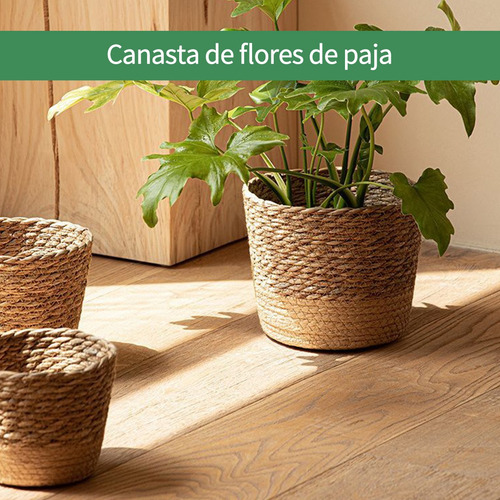Contenedores De Almacenamiento,maceta Tejida, Cesta, Natural