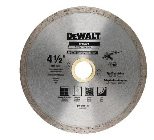Disco Diamantado Continuo De 4-1/2 Dewalt Dw47451hp