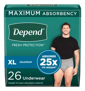 Depend Fit-flex Incontinence Underwear For Men, Maximum