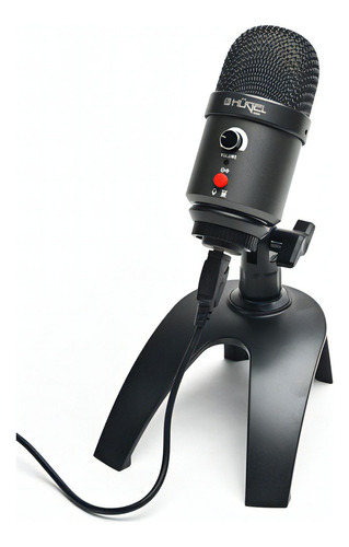 Micrófono Condenser Hügel Bl-806 Streaming Gaming Grabación Color Negro