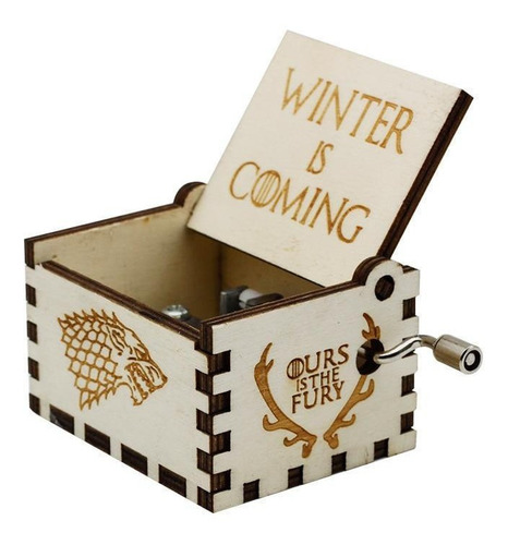 Caja Musical Game Of Thrones Blanca Juego De Tronos Madera