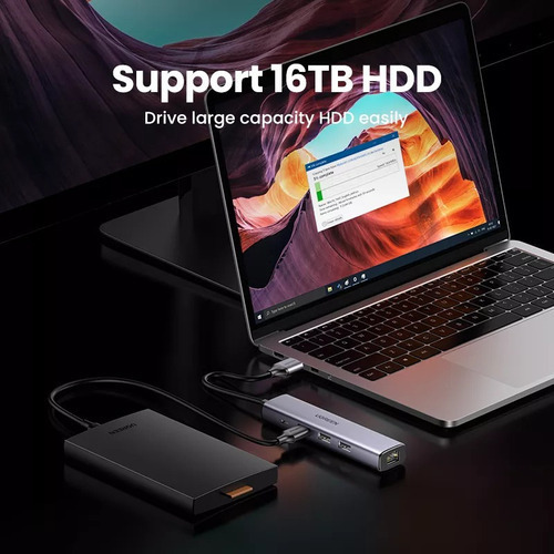 Hub Adaptador Tipo C 5 En 1 Thunderbolt 3, Rj45 Ugreen Cm475