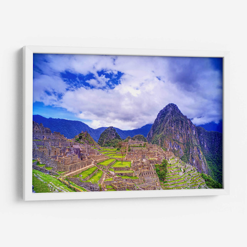 Cuadro Enmarcado Blanco Machu Picchu Hdr 1 45x30