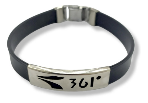 Imagen 1 de 6 de Pulsera De Goma Y Acero Inoxidable Para Caballeros