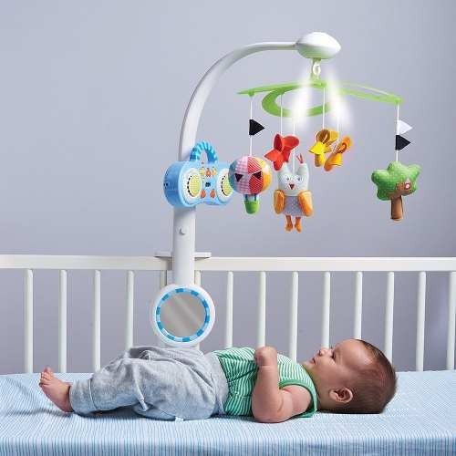 Imagen 3 de 4 de Móvil Cunero Musical Proyector Taf Toys Mp3 Stereo Owl Mob
