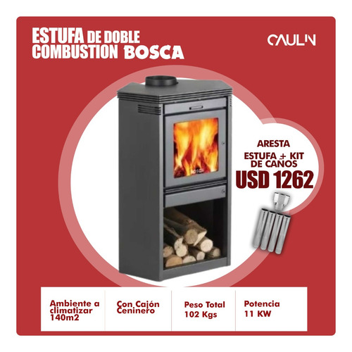 Estufa De Doble Combustion Bosca Casa Caulin