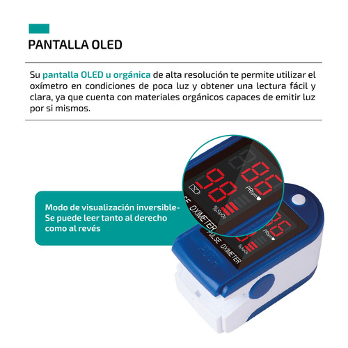 Imagen 7 de 9 de Oxímetro de pulso para dedo Femmto 50DL azul/blanco