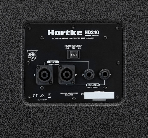 Bafle Hartke Systems Hydrive 210 P/bajo 2x10 500w/8 Ohms Color Negro y Plateado