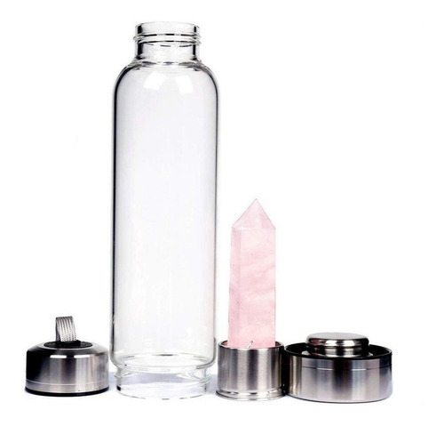 Imagen 2 de 4 de Termo Botella De Agua Con Cristales De Cuarzo + Estuche