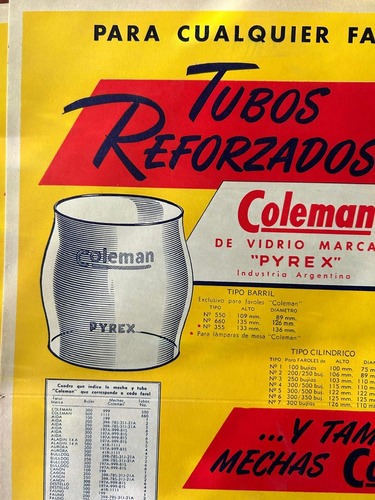 Antigua Publicidad De Tubos Reforzados ¨coleman¨ (Usado)