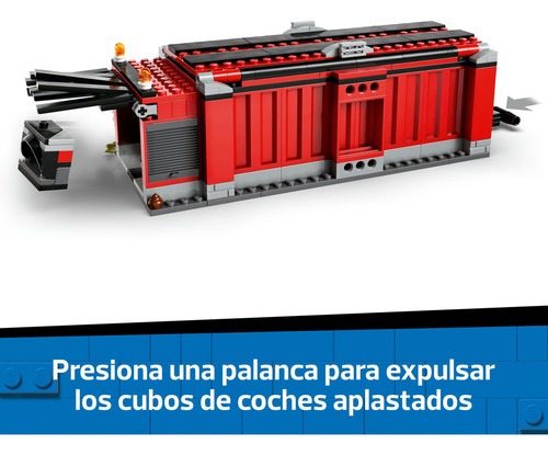 LEGO® City Deshuesadero con Autos 60472; Juguete de reciclaje; depósito de chatarra con compactadora y grúa; set para niños 7+; incluye 2 vehículos y 4 minifiguras