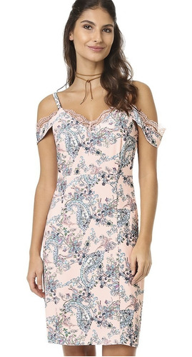 Vestido Estampado Floral Em Crepe Ombro Vazado Seiki 380353