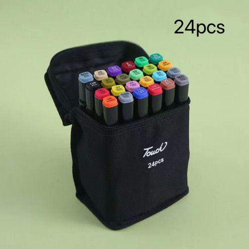Marcadores Doble Punta Plumones Punta Pincel 24 Colores Suave