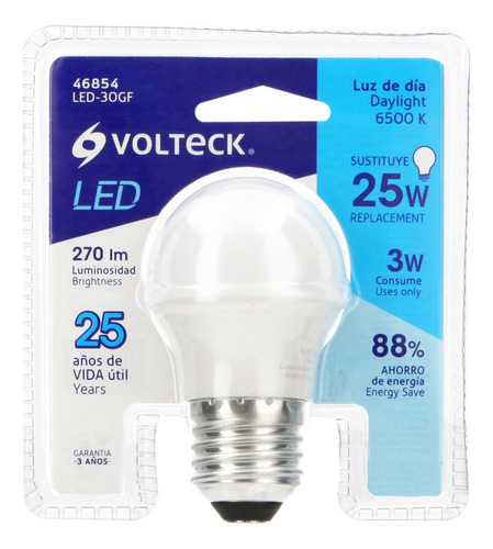 Foco Led Bulbo 3w Luz Dia Ahorrador Lampara Hogar 46854