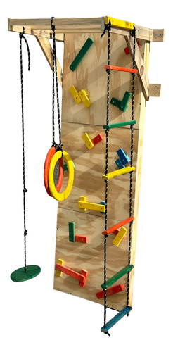 Juego Pared Escalador Niños Juguete Armable 4 En 1 Resiste Color Madera
