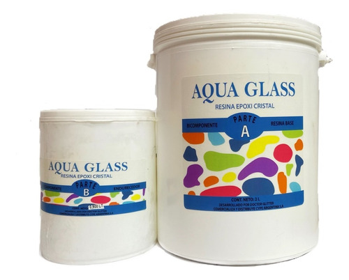 Resina Epox Cristal Alto Espesor Aqua Glass 1.45 Lt  D. Obra