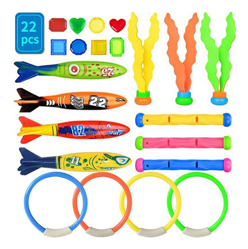 22pcs Juguetes Plásticos Niños Agua Pool Juego