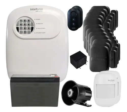 Alarme Intelbras Anm 24 App 12 Sensor Preto 2 Infra Sem Fio