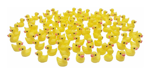 100 Piezas De Resina Pato Miniatura Slime Charms Mini Duckie