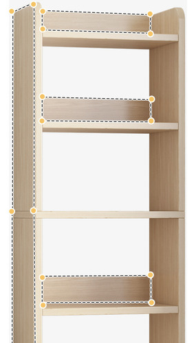 Buró Alto 4 Niveles Con Cajone Hecho En Melamina 128*40*30cm Acabado Mate Color Arce
